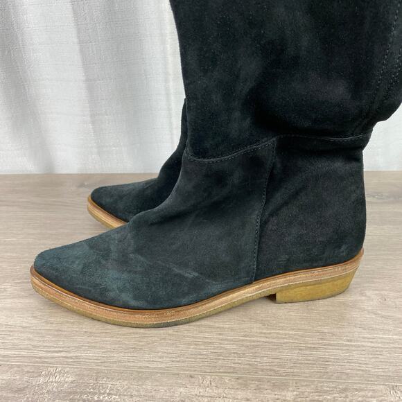 Free People Black Suede Leather Banks Over The Knee Boots Sz.40(US 9.5) NWOB - Picture 5 of 16